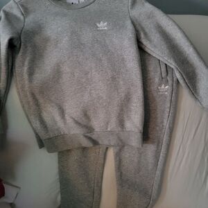 Adidas Kids Gray Sweatshirt and Pants Set
